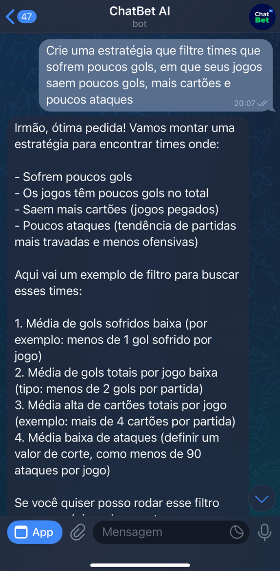 IA Criando Estratégias ChatBet AI