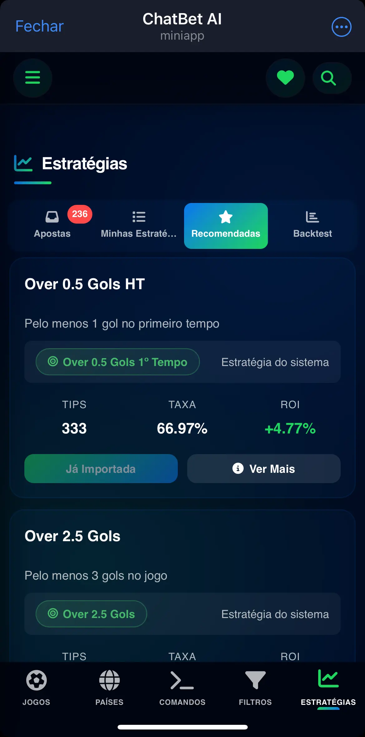 Estratégias Prontas ChatBet AI
